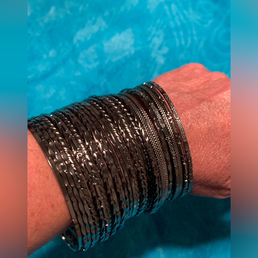 Nordstrom Hematite Bangle Bracelet Set